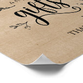 Carte de mariage et cadeaux Rustic Vines Poster (Coin)