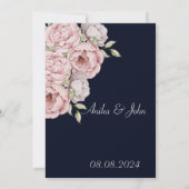 carte de mariage faire-part belle pivoine (Dos)