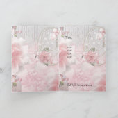 Carte de mariage Fleurs Roses Anneaux (Intérieur)