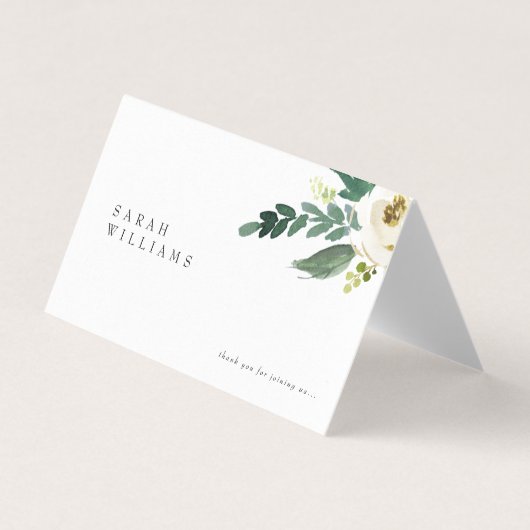 Carte de Mariage Floral Blanc (Front)