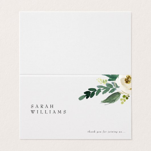 Carte de Mariage Floral Blanc (Outside Unfolded)