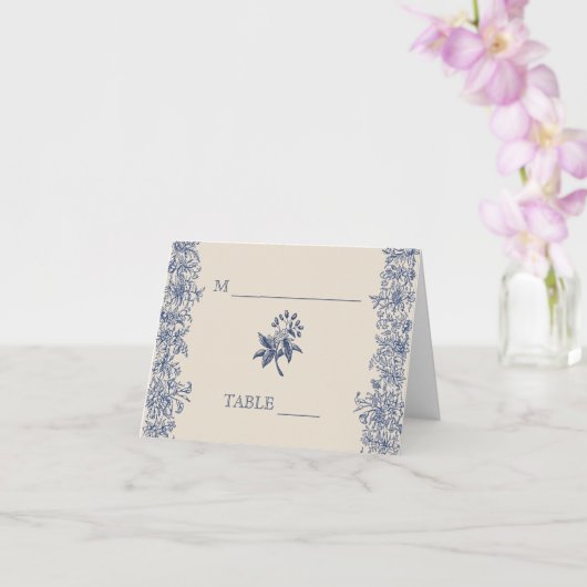 Carte de mariage floral bleu réservé (Orchidée)