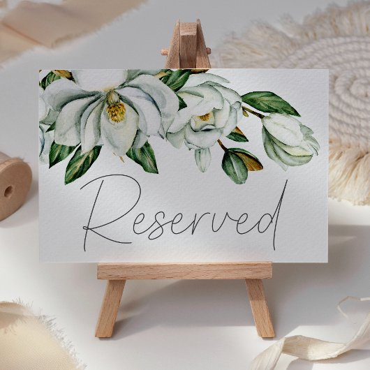 Carte de Mariage Floral Rustique Magnolia blanche