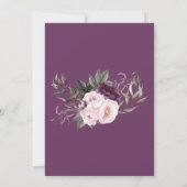 Carte de Mariage floral Rustique Profond Purple Pe (Dos)