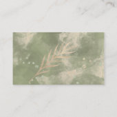 Carte de Mariage Floral Verte Gold Sage (Dos)