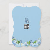 Carte de mariage florale bleue élégante (Dos)