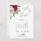 Carte de mariage florale burgundy Save The Date (Devant)