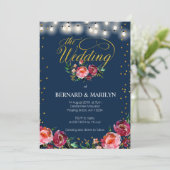 Carte de mariage florale d'automne de Bourgogne (Debout devant)