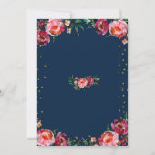 Carte de mariage florale d'automne de Bourgogne (Dos)