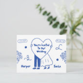 Carte de mariage florale élégante  (Debout devant)