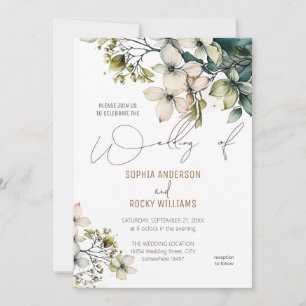 Carte de mariage florale Élégante Bohème aux fleur