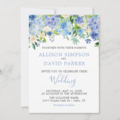 Carte de mariage florale Hydrangeas (Devant)
