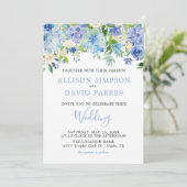 Carte de mariage florale Hydrangeas (Debout devant)
