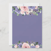 Carte de mariage florale lavande rose à conserver (Dos)