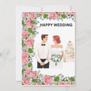 Carte de mariage florale pour les jeunes mariés ro