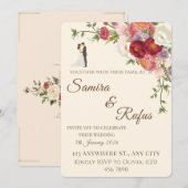 Carte de Mariage Florale Romantique (Devant / Derrière)