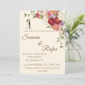 Carte de Mariage Florale Romantique (Debout devant)