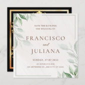 Carte de mariage florale Save The Date (Devant / Derrière)