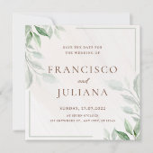 Carte de mariage florale Save The Date (Devant)