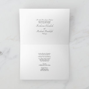 Carte de mariage formel blanc pour les parents de