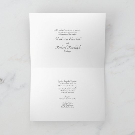 Carte de mariage formel blanc pour les parents de  (Intérieur)