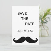 Carte de Mariage Gay Blanc Moustache Enregistrer l (Debout devant)