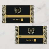 Carte de mariage Gold Greek key & laurel wreath (Devant / Derrière)