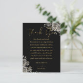 Carte de Mariage gothique Floral Rose Merci (Debout devant)