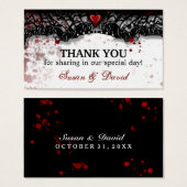 Carte de Mariage Halloween Blood Splatter Merci (Devant & derrière)