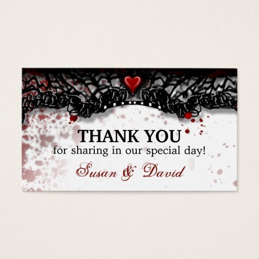 Carte de Mariage Halloween Blood Splatter Merci (Devant)