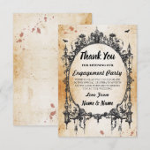 Carte de mariage Halloween remerciement cadre goth (Devant / Derrière)