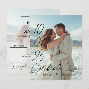 Carte de mariage hivernal moderne simple personnal
