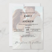 Carte de mariage hivernal simple moderne (Dos)