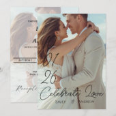 Carte de mariage hivernal simple moderne (Devant / Derrière)