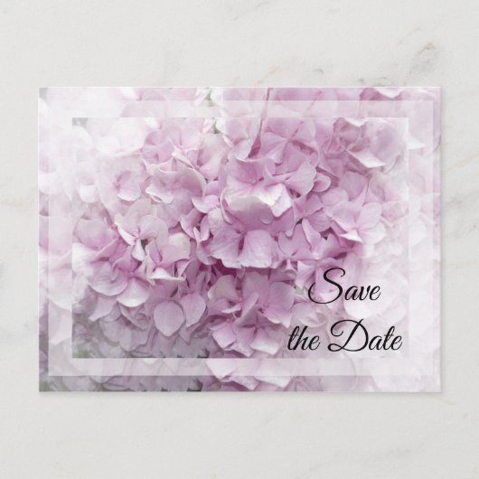 Carte de mariage Hortensia Rose tendre 'Save the D (Devant)