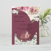 Carte de mariage indien à bordure florale (Debout devant)