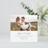 Carte de mariage Jacquard Crest Save the Date avec (Debout devant)