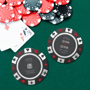 Carte de mariage jeton de poker Casino Las Vegas