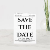 Carte de mariage 'Journal - Enregistrez la date' (Dos)