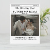 Carte de mariage 'Journal - Enregistrez la date' (Debout devant)