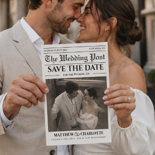 Carte de mariage 'Journal Enregistrez la date'