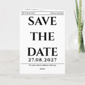 Carte de mariage 'Journal - Enregistrez la date' (Dos)