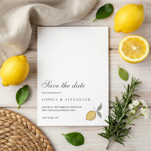 Carte de mariage "Lemon Save the Date" Côte amal