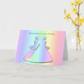 Carte de mariage lesbien Pastel Pride pour mariées (Fleur jaune)