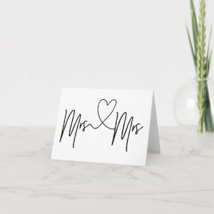 Carte de Mariage lesbienne Mme et Mme Wedding