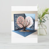 Carte de mariage Love Tree 3D (Debout devant)