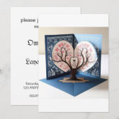 Carte de mariage Love Tree 3D (Devant / Derrière)