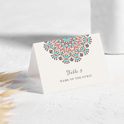 Carte de mariage Mandala Floral Turquoise Agate