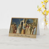Carte de mariage Mariage catholique (Fleur jaune)