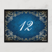 carte de mariage "marine blue" rustique (Dos)